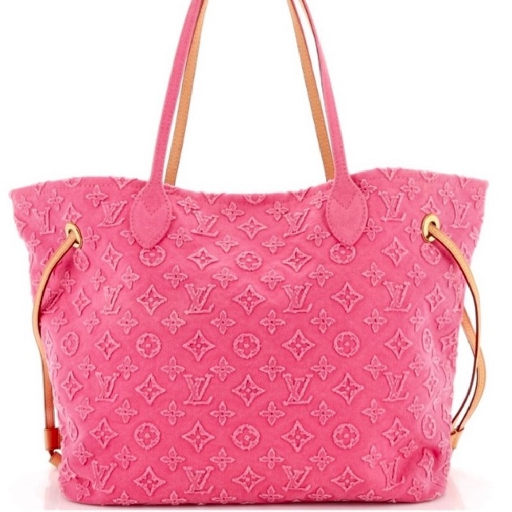 Louis Vuitton Neverfull denim monogram pink - Picture 1 of 12